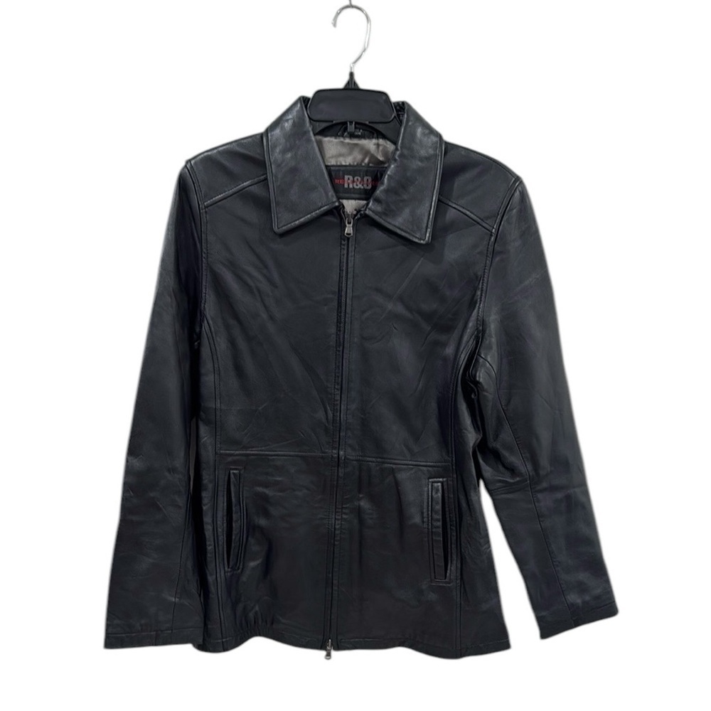 Reilly Olmes Black 100% Leather Jacket Size Medium EUC